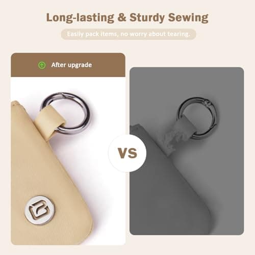 POIUGOYA Nylon Wristlet Wallets, Dual Pouch Keychain Wristlet Wallet, RFID Small Wallet With Coin Pouch,ID Window For Travel - Thumbnail 2