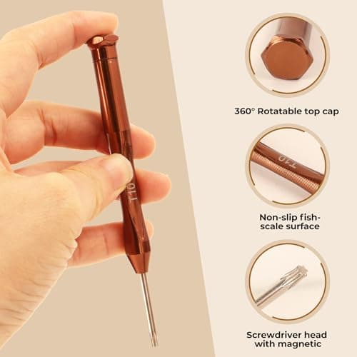 MulWark 8pc Mini Screwdriver Set - Magnetic Torx Screwdrivers Repair Kit for Electronics, Jewelry, Eyeglasses, Xbox Controller, iMac, Watch Screwdriver - Compatible Small Screwdriver Set - Thumbnail 5