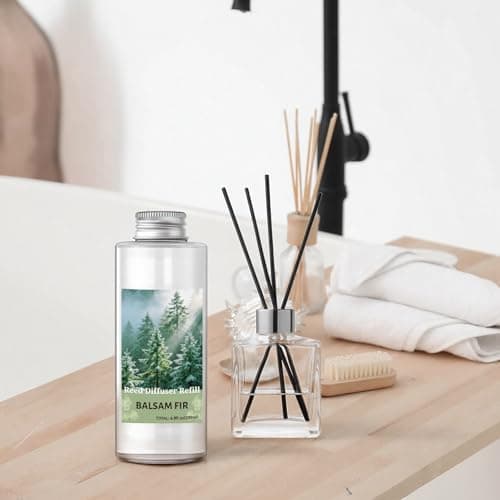 STRN Reed Diffuser Oil Refill, Balsam Fir Scented Diffuser Oil Refills with 6 Reed Sticks 200ML(6.8fl.oz), Room Fresheners for Home, Long-Lasting Summer Fragrance for Living Room, Bedroom, Office - Thumbnail 5