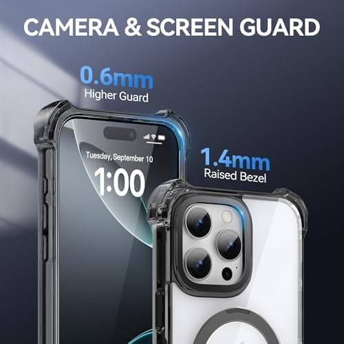 RAPTIC Magnetic Stand for iPhone 16 Pro Case Compatible with MagSafe, [Military Grade Drop Tested][Built in Kickstand] Dual Shockproof Protective Anti-Fingerprint Case, 6.3 inch Black - Thumbnail 5