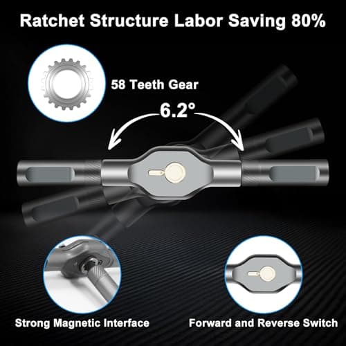24 in 1 Magnetic Screwdriver Set, Ratchet Mini Screwdriver Set with Multi Bits, Portable Screwdriver Sets Detachable T Handle with Storage Case Repair Tool Kit for Furniture Computer Bicycle or DIY - Thumbnail 6