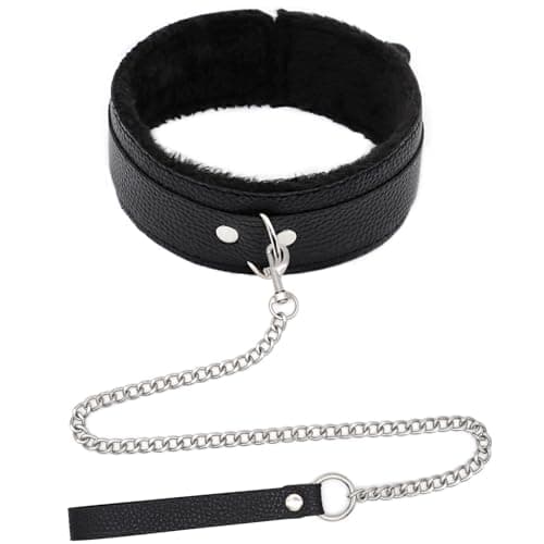 Choker Necklace for Women, Gothic Faux Leather Chokers Collar and Leash Goth Necklaces for Woman, Punk Black Choker Body Chain Jewelry Fashion Rave Accessories for Halloween Sexy Cosplay Outfits - Image 1
