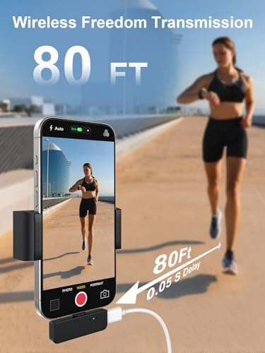 BILIWAL Wireless Lavalier Microphone for iPhone/Android/Laptop with Magnetic Wind Muff/Patch/Clip, Mini Mic with Noise Reduction, 35 H Battery Life via Charging Case, Lightning/USB-C/USB A Plug&Play - Thumbnail 4