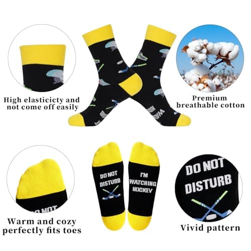 GOAUS Novelty Socks Hockey Socks 4 Pack, Funny Gifts for Teen Boys Men Teenagers - Thumbnail 6
