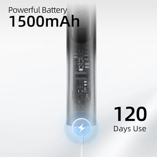 Seapeoa Adult Sonic Electric Toothbrush with 10 Brush Heads, Travel Case, and Wall Bracket, Suitable for Both Adults and Kids, IPX8 Waterproof, USB Charging, 42000VPM, Black - Thumbnail 6