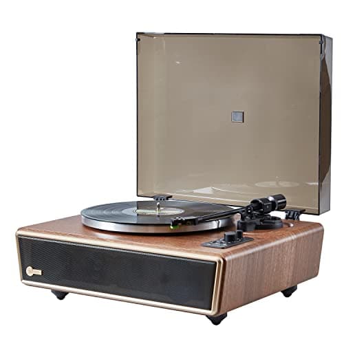 Arkrocket Huygens High Fidelity Bluetooth Record Player with Built-in Speakers Belt Drive Vinyl Turntable with Moving Magnet Cartridge, Bluetooth Input Output and Aux-in (Huygens Walnut) - Image 1