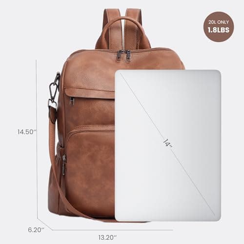 Botimmy Anti-Theft Backpack Purse for Women, Convertible 3-in-1 Vegan Leather Backpack with Hidden Zipper, Adjustable Shoulder & Crossbody Bag for Travel and Daily Commute - Thumbnail 5