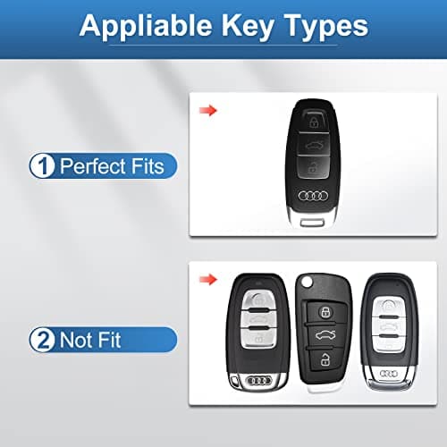 RUABIBAN Key Fob Cover Compatible with Audi, Key Case Protection Fit for A3 A6 A7 A8 E-Tron S3 S6 RS6 S7 RS7 Q7 SQ7 Q8 SQ8 Smart Key Protector - Thumbnail 2