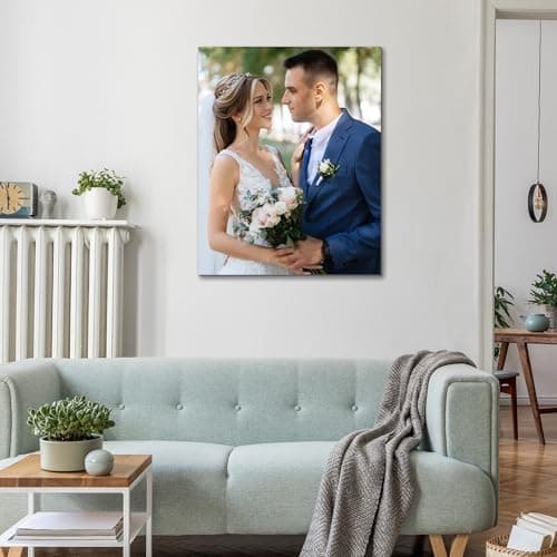 Custom Canvas Prints with Your Photos,Personalized Photo Prints Framed on Canvas Wall Art Decor for Bedroom, Living Room, Wedding Baby Pet Family Picture (8“ X 12") - Thumbnail 2