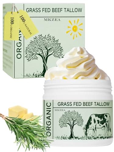 Beef Tallow, Tallow Face Moisturizer, Beef Tallow for Skin, Unscented 100% Organic Beef Tallow Blam Grass Fed Finished Whipped Tallow Face Cream Moisturizer Body Lotion Skin Care for Sensitive Skin - Image 1