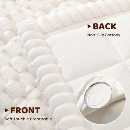 Royhom Couch Cover for Dogs Washable, Soft Thick Pet Couch Covers for Sofa, Pawcart Couch Protector Pet Friendly, Furniture Covers Dog Mat for Couches and Sofas (White, 27.6 x 59 Inch) - Thumbnail 5
