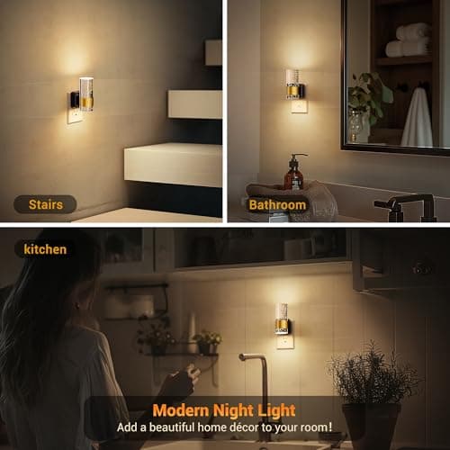JandCase Night Light, Night Lights Plug into Wall,2 Pack 3000K Dimmable LED Night Light with Adjustable Brightness, Automatic Night Lights Plug in with Auto Light Sensor, for Bathroom Hallway Decor - Thumbnail 6
