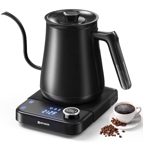 Gooseneck Electric Kettle HIYAKOI with ±1℉ Temperature Control, Pour Over Kettle for Coffee & Tea, 1200W Rapid Heating, Stainless Steel Water Boiler with 12H Keep Warm & Built-in Timer, 0.8L/27oz - Image 1