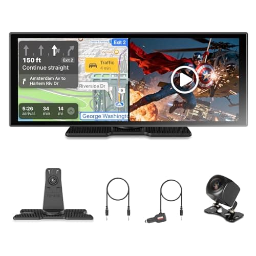 OTTOCAST ScreenFlow, 11.4" Portable CarPlay Screen for Car with YouTube and Backup Camera for iPhone(iOS 8+) Android Auto(Android 10+), Built-in Apps, Android 13 OS - Image 1