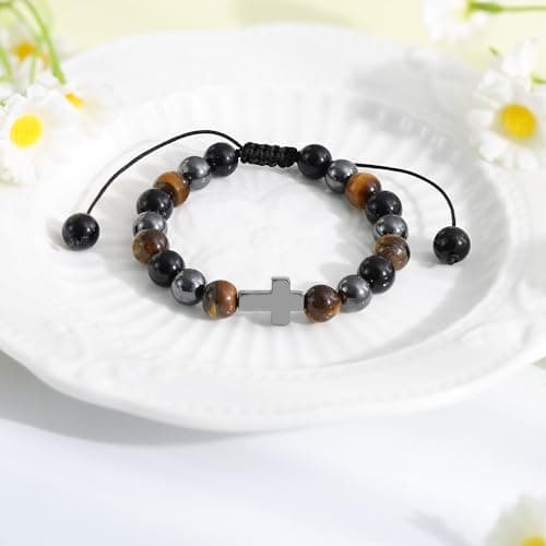 BAYLAY Gifts for Teen Teenage Boys, Cross Bracelet for Kids Grandkids Easter Christian Religious Baptism Birthday Gifts for Teens Boy Trendy Stuff Easter Essentials Basket Stuffers Fillers for Boys - Thumbnail 4