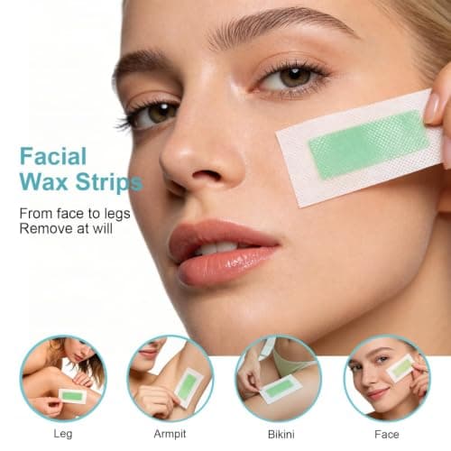 Waxfans Wax Strips for Hair Removal, 55 Counts Facial Wax Strips for Face,Eyebrow,Body,Bikini, Easy at Home Waxing Kit for Women with Sensitive Skin - Thumbnail 3