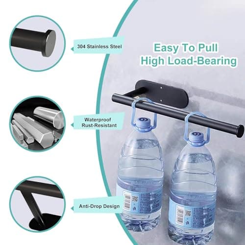 Yarmchahk Paper Towel Holder, Wall Mount or Self Adhesive, SUS304 Stainless Steel Black Paper Towel Holders for Cabinet, Counter, Kitchen, Bathroom, Rustproof and Waterproof, Black - Thumbnail 5