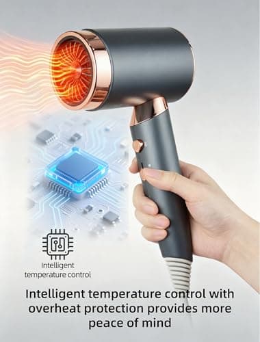 CLGTTFB Professional Lonic Hair Dryer for Women & Men,1600W Fast Drying Blow Dry with Diffuser and Concentrator for Various Types of Hair,High Speed Quiet Hairdryer for Home Salon,Travel,Hotel - Thumbnail 5