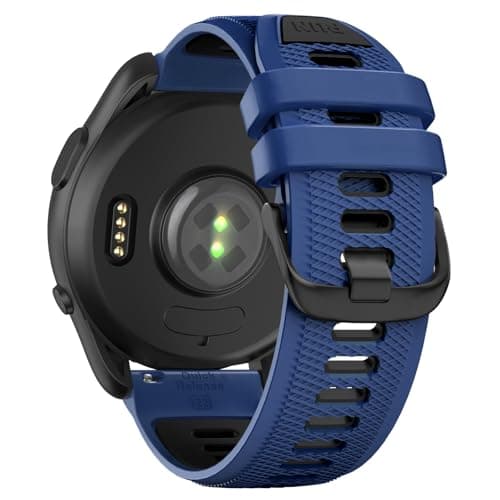 Velocarer Watch Band for Garmin Forerunner 265/Forerunner 255/Vivoactive 4/Venu 3/Venu 2, 22mm Quick Release Silicone Sport Bands, Sapphire & Black