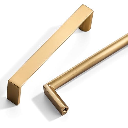Synkylux 10 Pack Square Champagne Bronze Cabinet Pulls 3-3/4inch(96mm) Hole Center Kitchen Cabient Handles Drawer Pulls,Cabinet Pulls,Cupboards, Dressers and Square Solid Metal Hardware - Image 1