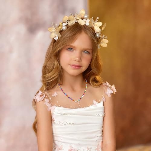 C-leen First Holy Communion Gifts for Girls - 18K White Gold Plated Initial Cross Heart Necklaces First Baptism Communion Confirmation Letter N Necklace Easter Gifts for Kids Teens - Thumbnail 2