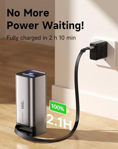 REWONDER 100W Fast Charging Power Bank 20000mAh with Built-in Retractable USB-C Cable, Portable Charger for MacBook Laptop, iPhone 17/16 Series, Samsung, TSA Approved for Air Travel - Thumbnail 5