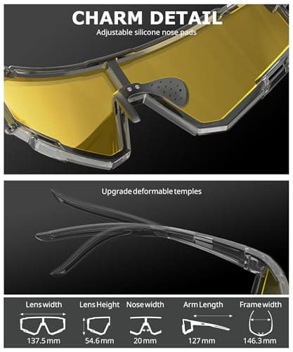 KALIYADI Sports Sunglasses-Men Polarized-Mens-Sunglasses Women: Running Sun Glasses with UV400 for Fishing Cycling - Thumbnail 3