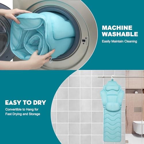 Full Body Bath Pillow for Bathtub - Extra Long 61’’ Bath Pillows for Tub, Ergonomic 4D Air Mesh Tub Pillow with Head, Neck & Lumbar Support, Bathtub Pillow Spa Cushion with Non-Slip Suction Cups - Thumbnail 6