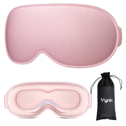Vynix Sleep Mask for Women Men - 100% Blackout Eye Masks for Sleep, Lash Extensions 3D Contoured Sleeping Mask, Soft Adjustable Light Blocking Eye Cover Blindfold for Travel, Pink - Image 1