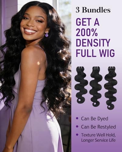 IVA 16A Body Wave Bundles Human Hair, 100% Raw Human Hair Bundles 18 18 18 Inch, Triple Lifespan, No Tangle No Shedding, Repeated Washes Maintain Silky Texture - Thumbnail 6