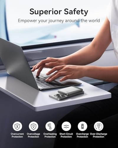 Kuulaa 10000mAh MagSafe Battery Pack, 0.51in Ultra Slim Magnetic Power Bank with LED Indicator, 20W PD USB-C Fast Charging Portable Charger for iPhone 17/16/15/14/13/12, Silver - Thumbnail 6