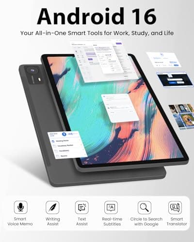 HUIHUANG 11-inch Android 16 Tablet, 32GB RAM + 128GB ROM (1TB Expand), T7280 Octa-Core 2.2GHz Processor, 90Hz FHD+ IPS Display, 8000mAh Battery, Gemini AI, Face ID, Dual Speakers, Fast Charging - Thumbnail 4