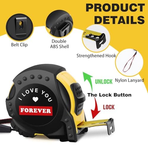 SANTAPICK Tape Measure, Wedding Anniversary for Husband, I Love You Gifts for Men Him - Thumbnail 2