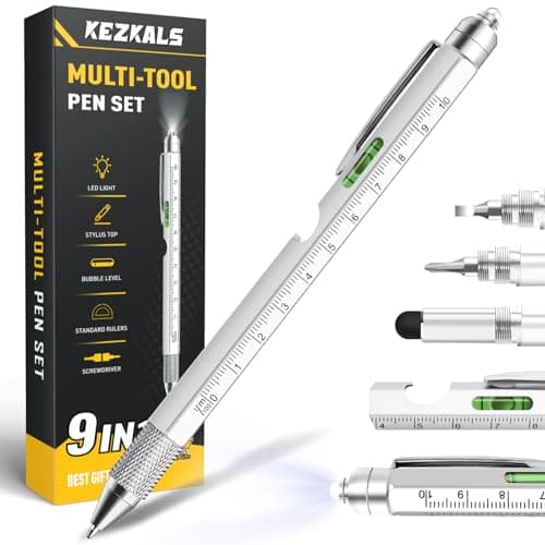 KEZKALS Gifts for Men, 9 in 1 Multitool Pen, Birthday Gifts for Men, Mens Gifts for Dad Him Boyfriend, Anniversary Graduation Gifts for Mens Who Have Everything, Father's Day Gifts, Cool Gadgets Tools