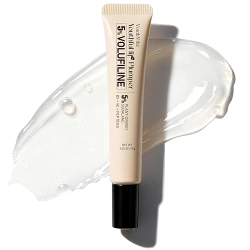 YouthVibe 5% Volufiline Lip Serum & Gloss, Hydrating Lip Care with Shea Butter, Collagen, Peptide & PDRN - Fuller-Looking Lips Over Time, No Burning or Tingling, Non-Sticky Essence - Clear - Image 1