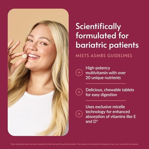 Bariatric Advantage Chewable Advanced Multi EA - High Potency Daily Multivitamin with Iron for Bariatric Surgery Patients - Mixed Fruit Flavor - 60 Count - Thumbnail 2