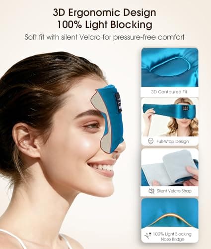 MUSICOZY 3D Silk Bluetooth Sleep Mask Headphones, Mulberry Silk Eye Mask with Ultra-Thin Wireless Speakers, Bluetooth 5.4 Sleeping Headphones for Side Sleepers, Music Sleep Mask Gifts for Men Women - Thumbnail 5