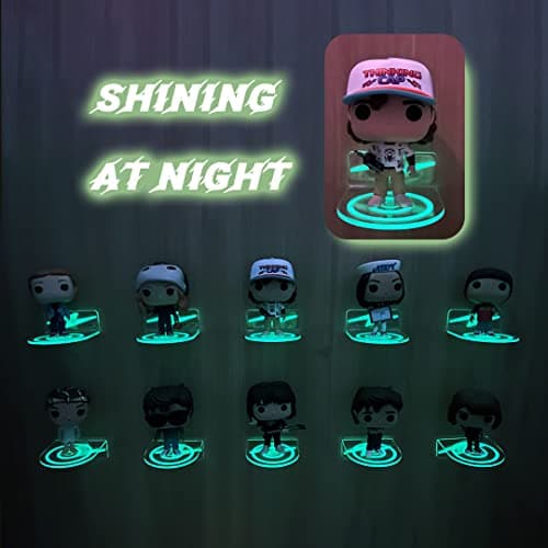 YODAR 10 Pack Small Clear Acrylic Floating Shelves for Funko Pop Figures, Wall Mounted mini Hanging Display Shelf for Storage & Decor, Adhesive Invisible Ledge Organizer，Shining at Night - Thumbnail 3