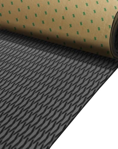 Eva Foam Boat Flooring 94.5"x16.1" Small Diamond Non-Slip, Self-Adhesive Marine Decking with 3M Adhesive, Cuttable DIY Traction Pad for Jon Boat Yacht Jet Ski Motorboat Golf Cart Trailer