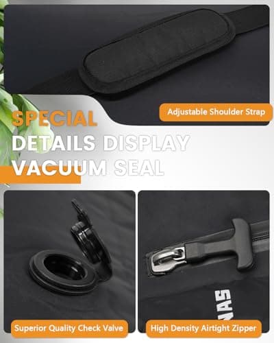 1Pack Vacuum Seal Bags For Clothing Travel With Wireless Pump | Waterproof Reusable Compression Bags with Shoulder Strap for Luggage and Suitcase, Space Saver Vacuum Seal Packing Cubes for Clothes - Thumbnail 5