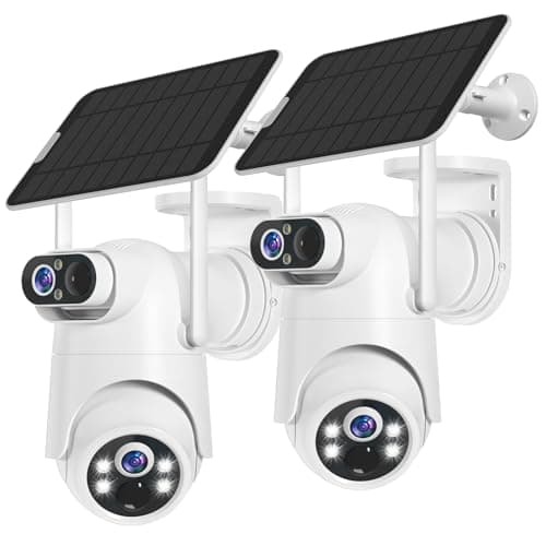 Dual Lens Solar Security Camera Wireless Outdoor – 2.5K HD No Blind Spot with PIR Motion Detection, 360° PTZ, Full Color Night Vision, 5G/2.4GHz WiFi, IP65 Waterproof for Home, Business & Outdoor Use - Image 1