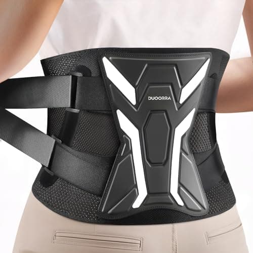 Duoorra Back Brace for Men & Women - Lower Back Pain Relief, Sciatica Pain Relief, Herniated Disc, Scoliosis - Breathable Back Support Brace with 26° Ergonomic Bionic Curve Support Stays - XL - Image 1