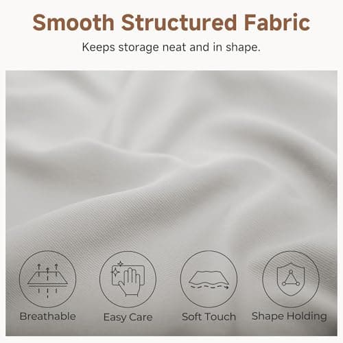 StorageWorks Storage Baskets for Shelves, Fabric Storage Bins, Closet Organization and Storage Baskets, Organizer Bins for Clothes, Light Gray, Extra Large, 3-Pack - Thumbnail 5