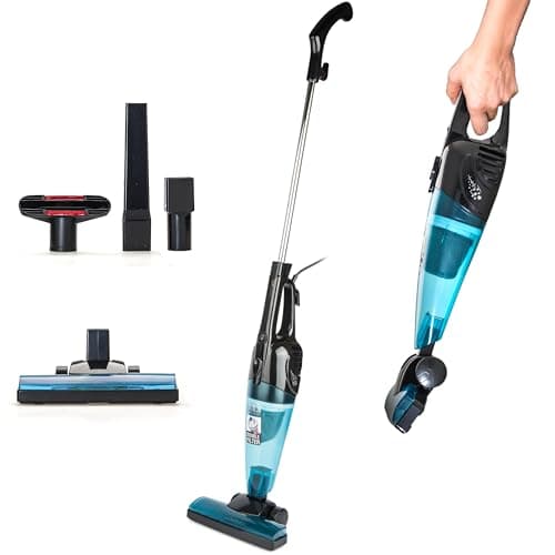 Merlin 2 in 1 Mini Handheld/Stick 500 Watt Bagless Corded Vacuum with Tools (Blue)
