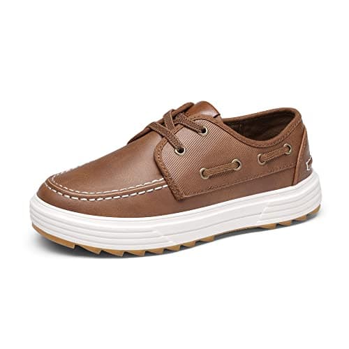 Bruno Marc Boys Boat Shoes, Classic Moccasin Toe, Slip-Resistant Outsole, Cushioned Comfort, Easy Slip-On with Elastic Laces, Casual School Daily Wear, Size 10 Toddler,Brown,SBLS2336K - Image 1