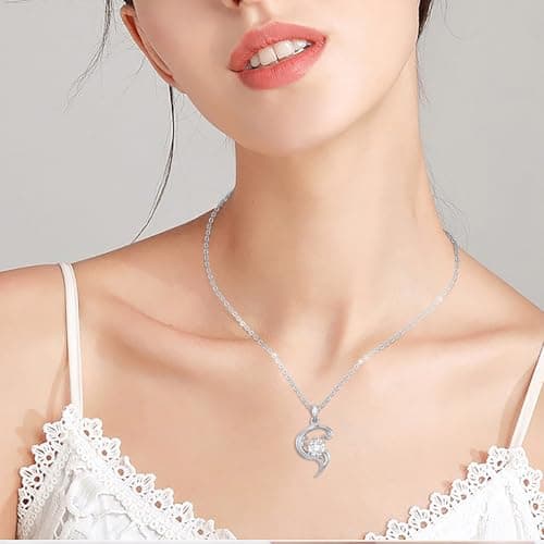 Sebina 2 Carat Moissanite Necklaces for Women 925 Sterling Silver Pendant Necklace,Anniversary Present or Valentine Christmas Mothers Day Birthday Jewelry Gifts for Mom Wife Her Girlfriend - Thumbnail 2