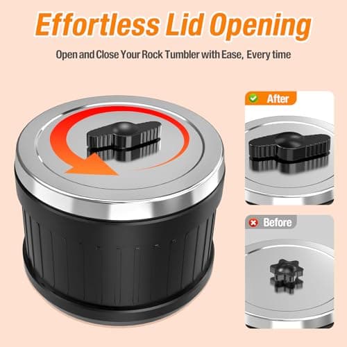 KoolStone C1 Rock Tumbler Kit - Large 2.5LB Rotary Rock Tumbler for Adults & Hobbyists, Quiet Rubber Barrel, Adjustable Timer & Speed, Complete Gem Polishing Kit with Memory Function - Thumbnail 6