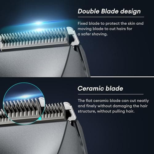kensen Body Hair Trimmer for Men - Groin & Pubic Hair Trimmer with Ceramic Blades, Manscape Body Shaver for Men with LED Light Ball Shaver IPX7 Waterproof Wet/Dry Rechargeable Body Trimmer Mens Gift - Thumbnail 5