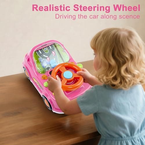 DELUTIQUE Girl Toy for 1 Year Old,Toddler Car Steering Wheel Toy with Sound & Light,Car Toys for Toddlers 1-3,Gift for 1 2 3 Years Old Boys Girls ﻿ - Thumbnail 4