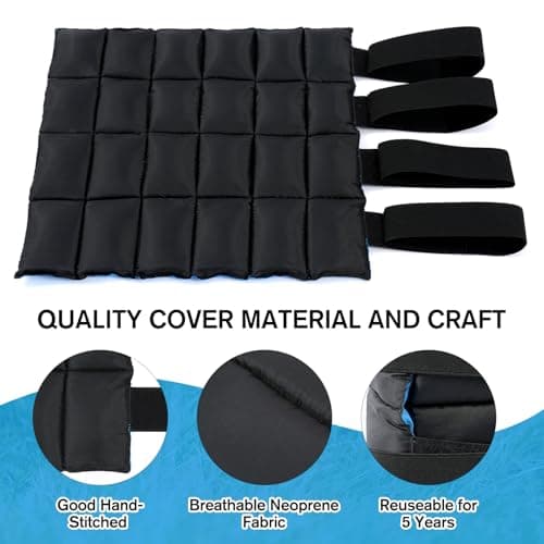 LUFFWELL Horse Leg Wraps Set of 2, Horse Ice Leg Boots Perfect for Equestrian Training& Daily Use, Comfortable and Premium Support for Injury Recovery to Fit for All Horses(Black & Blue, 2Pack) - Thumbnail 3